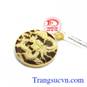 Sản phẩm thạch anh tóc thiên nhiên được bọc rồng 3D sang trọng