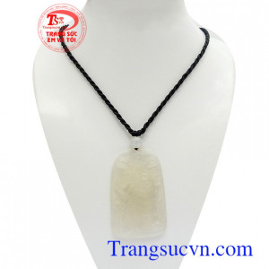 Mặt dây Quan vân trường tài lộc chạm khắc tinh xảo, chất lượng ngọc đảm bảo