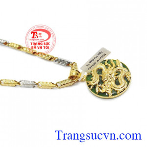 Mặt ngọc cẩm thạch rồng đẹp là sản phẩm ngọc cẩm thạch tự nhiên được bọc vàng 3D sang trọng