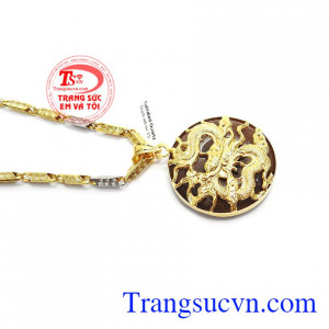 Mặt rồng vàng thạch anh tóc