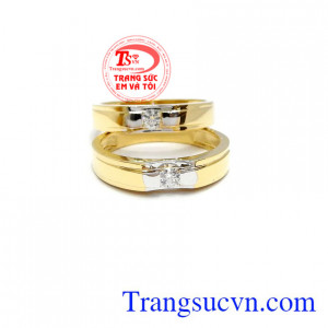 Đôi nhẫn cưới hạnh phúc tình yêu bảo hành 12 tháng