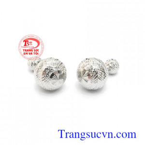 Hoa tai vàng trắng Italy tinh tế thời trang