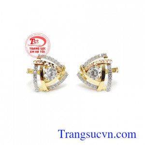 Hoa tai vàng tây 18k tinh tế thời trang