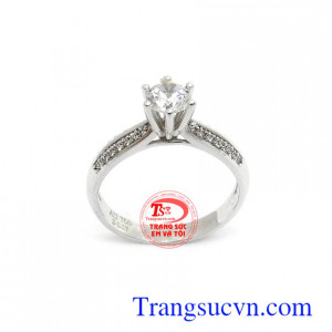 Nhẫn nữ vàng trắng 18k xinh xắn