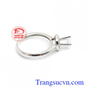 Nhẫn vàng trắng 18k tinh tế