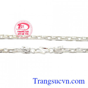 Dây chuyền nam rồng bạc kiểu dáng độc đáo, mới lạ, phong cách sang trọng, đẳng cấp phái mạnh