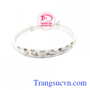 Vòng tay bạc trẻ em phay đẹp
