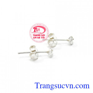 Hoa tai bạc đẹp phù hợp để đeo ở lộ 2,3 trên tai