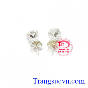 Hoa tai bạc dành cho nữ kiểu tinh tế