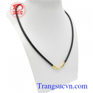 Dây cao su bọc vàng 10k bền đẹp 2 đốt vàng kết hợp bền đẹp, chất lượng, phù hợp phong cách phái mạnh