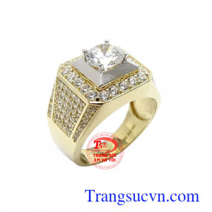 Nhẫn nam Hàn Quốc 10k quyền lực nhập khẩu nguyên chiếc, nhẫn nam vàng tây bền đẹp, chất lượng