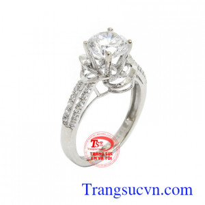 Nhẫn nữ vàng trắng Korea phong cách sang trọng, thời trang, quý phái và dịu dàng cho phái đẹp