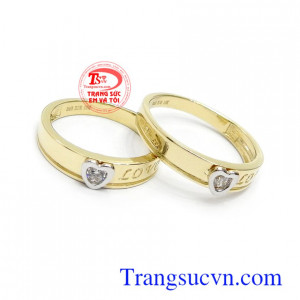Nhẫn cưới Korea trái tim tình yêu thiết kế với ý nghĩa tình yêu mãi mãi bền chặt, mãi mãi bên nhau