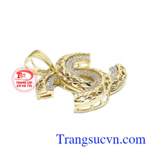 Sản phẩm chế tác từ vàng tây 10k bền đẹp, bảo hành uy tín, giao hàng toàn quốc. Mặt dây nữ channel Hàn Quốc