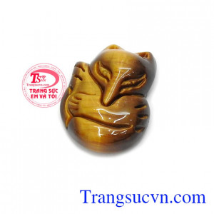 Mặt đá mắt hổ đẹp, bóng, màu nâu vàng sang trọng, phong thủy