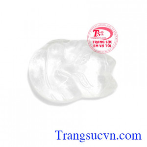 Sản phẩm thạch anh trắng thiên nhiên được chế tác hình hồ ly xinh xắn