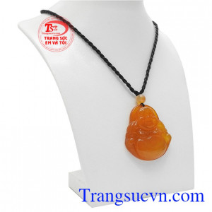 Mặt phật di lặc mã não cỡ lớn được chạm khắc tinh tế, hợp phong thủy.