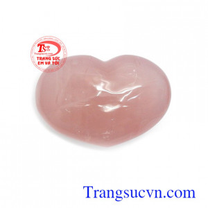 Trái tim thạch anh hồng bình an bền đẹp, chất lượng, màu sắc tươi sáng