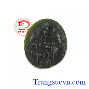 Mặt dây đức mẹ ngọc nephrite
