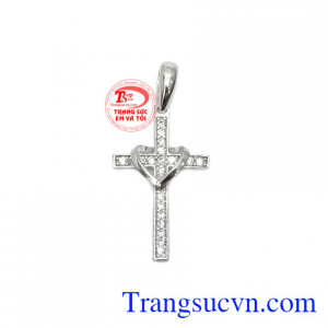 Mặt dây thập tự yêu thương vàng trắng