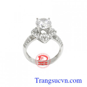Nhẫn nữ Korea đính đá phong cách
