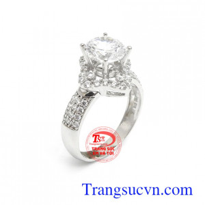 Nhẫn nữ Korea đính đá phong cách 10k nhập khẩu bền đẹp, chất lượng,