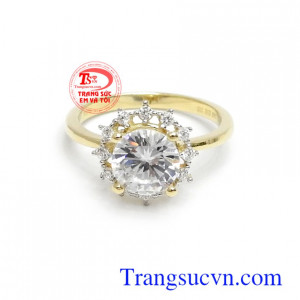 Nhẫn nữ vàng tây sang trọng, quý phái