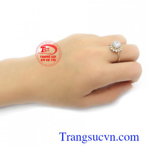 Nhẫn nữ vàng Korea 10k đẳng cấp đính đá bền đẹp chất lượng, nhẫn nữ vàng tây, nhẫn nữ nhập khẩu