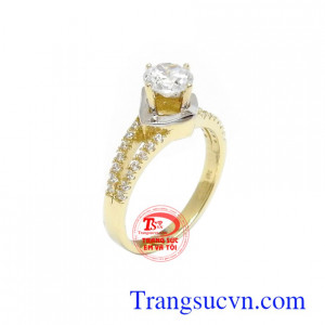 Nhẫn nữ Korea đính đá 10k nhập khẩu nguyên chiếc kiểu dáng đẹp, chất lượng cao