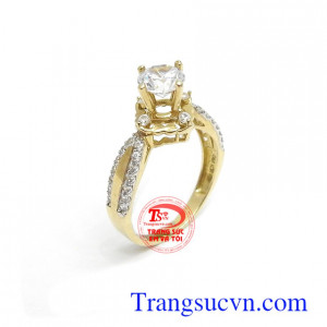 Nhẫn nữ Korea 10k thời trang đính đá thời trang, sang trọng và quý phái, phù hợp nhiều phong cách khác nhau