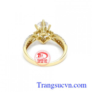 Nhẫn nữ vàng màu đính đá thời trang
