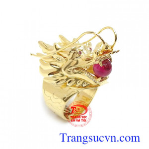 Nhẫn nam rồng vàng 10k mạnh mẽ chế tác công nghệ 3D cao cấp mang lại nét cá tính, đẳng cấp và sang trọng cho người đeo