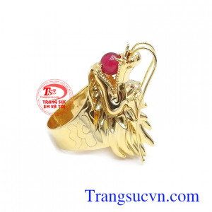 Nhẫn nam rồng vàng 10k mạnh mẽ kiểu dáng độc đáo