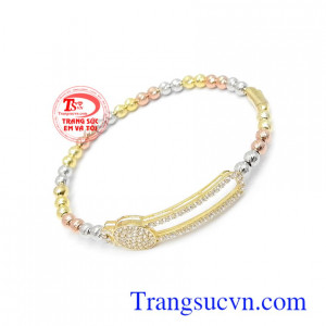 Vòng tay bi vàng cá tính 10k