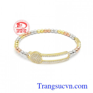 Vòng tay bi vàng cá tính 10k chế tác tinh xảo với những hạt bi tròn phay đẹp, phù hợp nhiều lứa tuổi