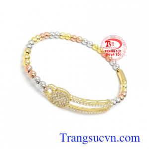 Vòng tay bi vàng cá tính 10k tôn lên vẻ đẹp quý phái dịu dàng cho phái đẹp, đeo hợp thời trang, đảm bảo uy tín chất lượng phù hợp phong cách phái đẹp