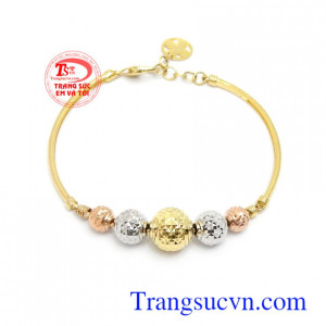 Vòng tay vàng tây phay sáng đeo hợp thời trang