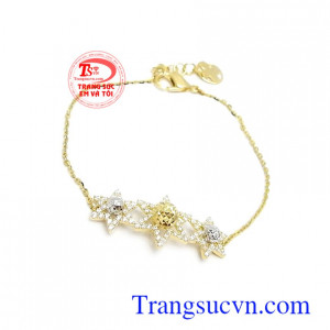 Lắc tay vàng 10k tinh xảo, sắc nét, kiểu dáng độc đáo