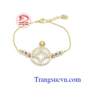 Lắc tay nữ 10k độc đáo chế tác đẹp, chất lượng cao, phù hợp phong cách dịu dàng, sang trọng và quý phái