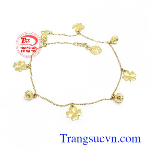 Lắc chân vàng tây 10k yêu kiều kiểu dáng nhẹ nhàng, tinh tế mang lại nét dịu dàng, sang trọng và quý phái cho người đeo