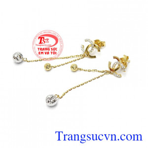 Hoa tai vàng đẹp dịu dàng phù hợp làm quà tặng sinh nhật, các dịp kỷ niệm