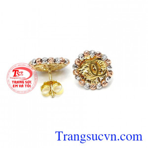 Hoa tai vàng nữ sang trọng phù hợp nhiều trang phục, sản phẩm đẹp được các bạn nữ ưa thích