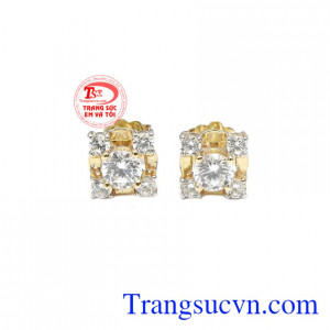 Hoa tai họa tiết vàng màu