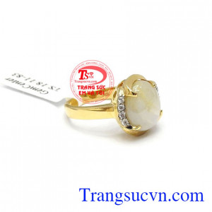 Nhẫn nữ saphia cao cấp vàng 14k vô cùng sang trọng, bảo hành 12 tháng, giao hàng nhanh trên toàn quốc