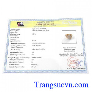 Giấy kiểm định từ trung tâm ngọc học