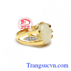 Nhẫn nữ saphia thanh lịch được chế tác từ vàng 14k, bảo hành 1 năm, giao hàng nhanh trên toàn quốc