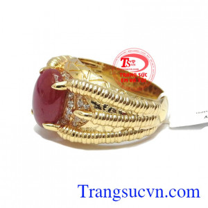 Nhẫn nam ruby phong cách 14k, bảo hành 1 năm, giao hàng nhanh trên toàn quốc