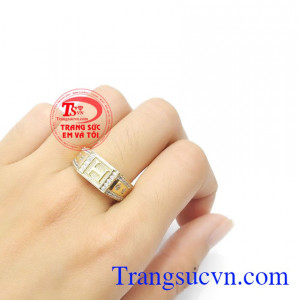 Nhẫn nam chữ H 18k đẹp