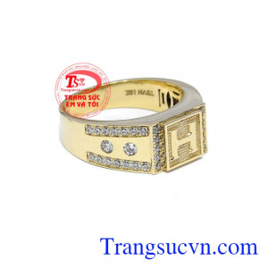 Nhẫn nam chữ H 18k đẹp, bảo hành 1 năm, giao hàng nhanh trên toàn quốc