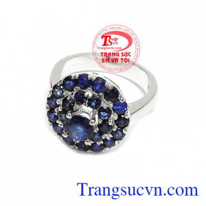 Nhẫn nữ sapphire quý phái 14k, bảo hành 12 tháng, giao hàng nhanh trên toàn quốc